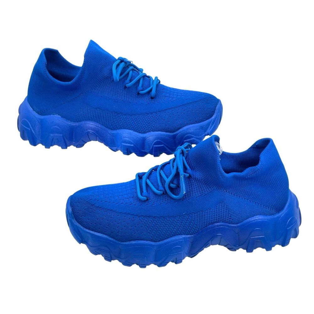 Men’s Blue Chunky Knit Sneakers Approx US 7 EU 40 Walking Shoes